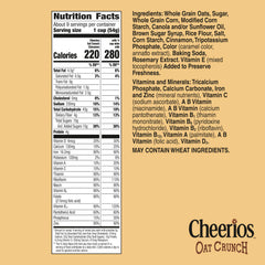Cheerios Oat Crunch Cinnamon serving poured with milk for a quick morning energy