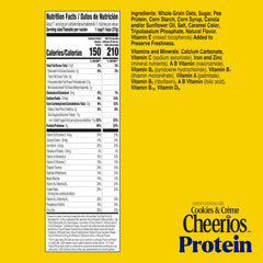 Bowl of Cheerios Protein Cookies and Creme with milk for a protein breakfast