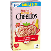 Cheerios strawberry-banana-bowl with milk for a tasty breakfast.