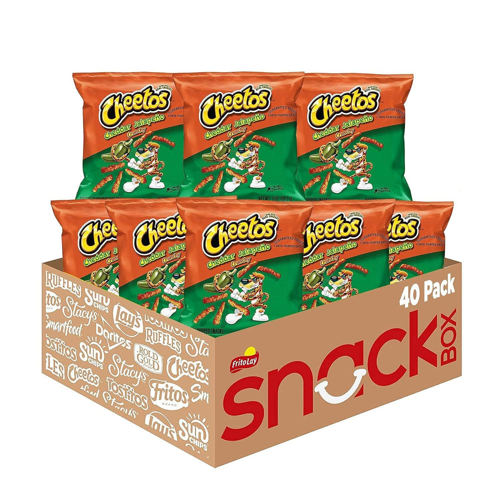 Cheetos cheddar jalapeño 40-pack bags ready for sharing and on-the-go snacking