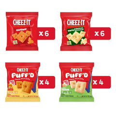 Cheez-It Puff'd White Cheddar crackers in a box for bold, airy crunch.