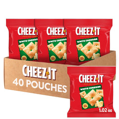 Cheez-It White Cheddar crackers in a 40-pack box for easy stocking and sharing.