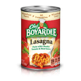 Chef Boyardee Lasagna can closeup with easy-open lid for quick meals