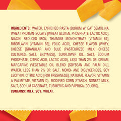 Chef Boyardee Mac & Cheese nutrition label close-up highlighting protein per serving.