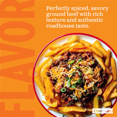 Chef-Mate Beef Chili No Beans served in a bowl, ready to enjoy.