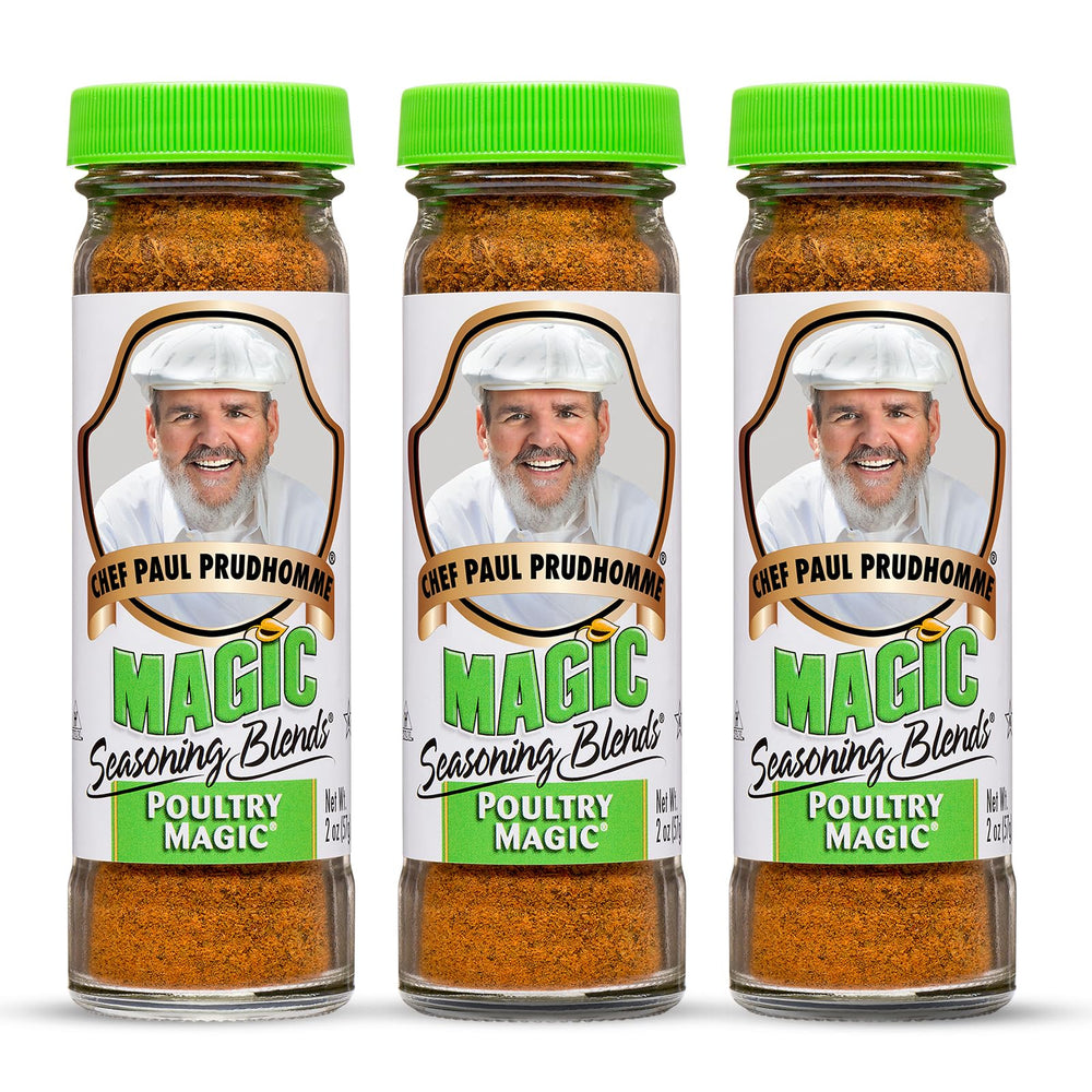 Chef Paul Poultry Magic bottle ready to season flavorful poultry at home