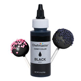 Chefmaster Black Candy Color bottle drops for vibrant chocolate hues