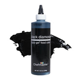 Chefmaster Black Diamond Liqua-Gel color in bottle for vibrant icing and decorating.