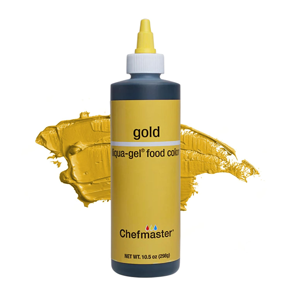 Chefmaster Gold Liqua-Gel icing color palette for vibrant, fade-resistant decorating.