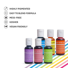 Chefmaster Neon Liqua-Gel yellow bottle enhances donuts with neon glow