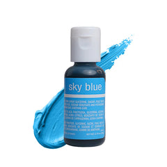 Chefmaster Sky Blue Liqua-Gel bottle pour for precise icing color