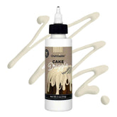 Chefmaster Vanilla Cake Drizzle bottle pours smoothly for professional-looking cake edges.