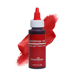 Chefmaster Xmas Red Liqua-Gel bottle for vibrant icing color and precise decorating.