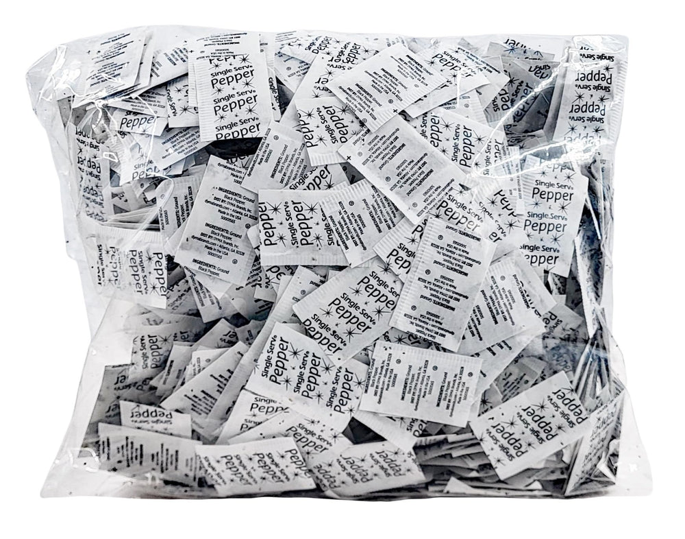 Chef's Quality gourmet pepper packets for precise, mess-free seasoning.