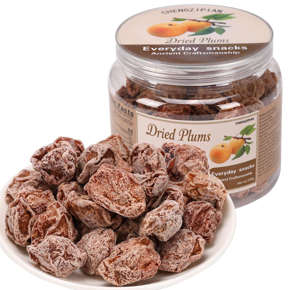 CHENGZIPIAN salty-sour plums in a jar offering on-the-go snacking with bold balance.