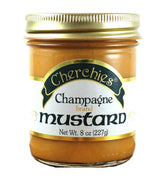 Cherchies Champagne Mustard bottle on display, for dipping, glazing, or sandwich spread.