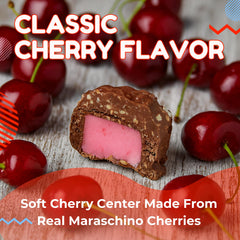 Cherry Mash chocolate peanut coating delivers creamy chocolate with crunchy peanuts.