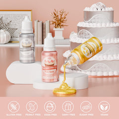 Cherrysea edible glitter paint rose gold bottle adds luxurious shimmer to cakes.