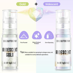 Cherrysea edible glitter spray iridescent gold on beverages adds festive shine