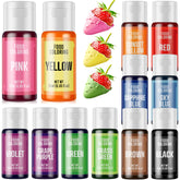 Cherrysea food coloring set with 12 bottles arranged for vibrant baking colors.