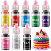 Cherrysea gel color set with drop-spout cap for precise cake coloring.