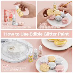 Cherrysea gold glitter accents decorate cakes with radiant metallic touch.