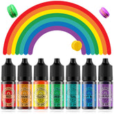 Cherrysea rainbow coloring set bottles for vibrant cake decorating and fondant use