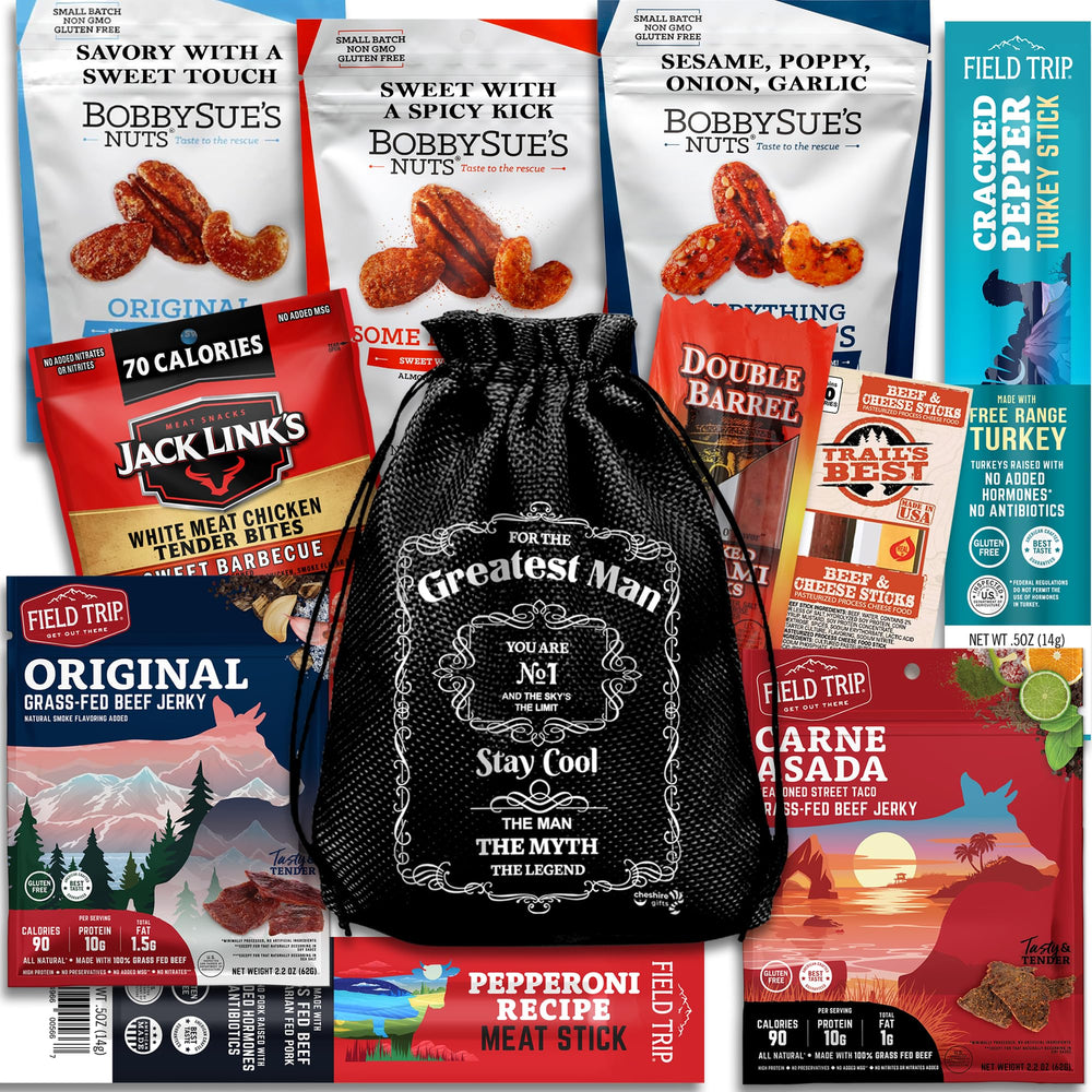 Cheshire Gifts beef jerky and nuts variety pack ready for gifting and snacking