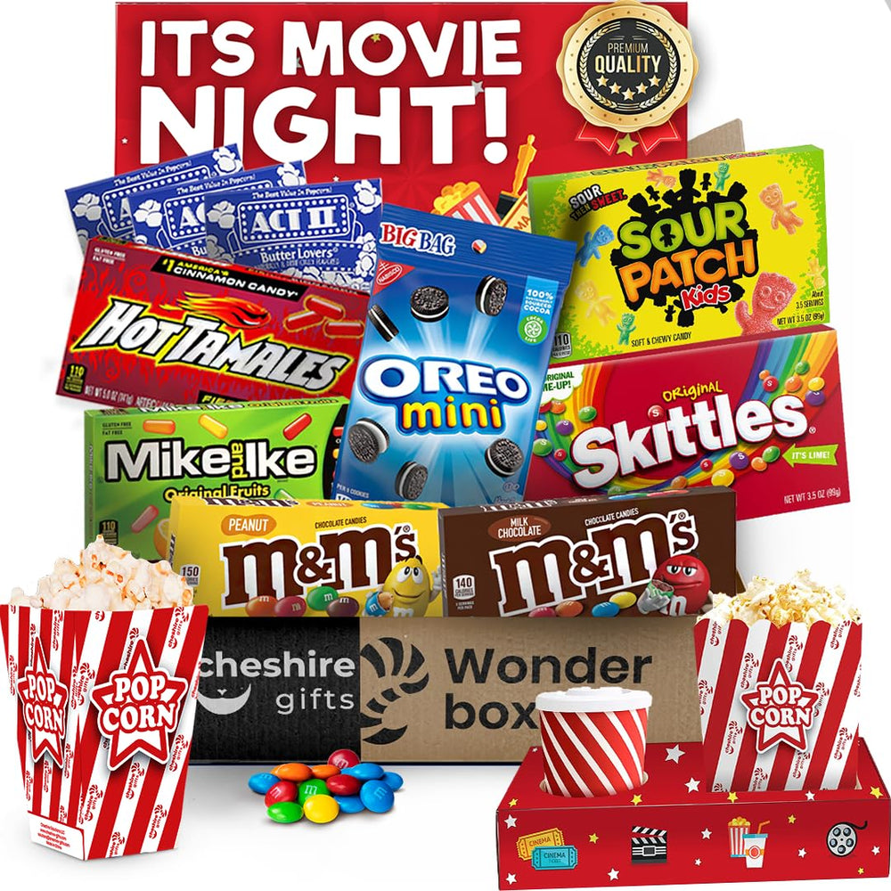 Cheshire Gifts two easy-to-assemble movie night snack trays for family viewing