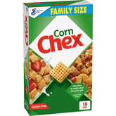 Chex Corn Cereal bowl serving highlights gluten-free breakfast with whole grain goodness.