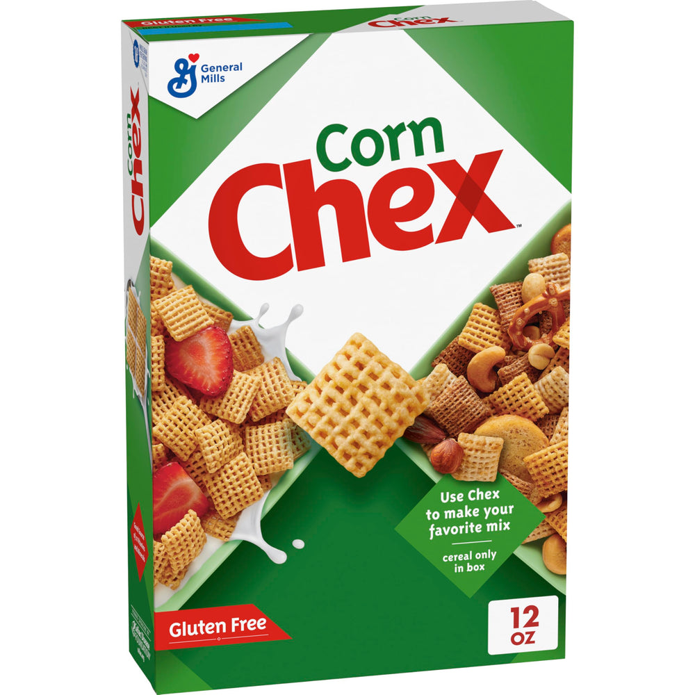 Chex Corn Cereal in a milk bowl for quick gluten-free breakfast.