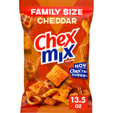 Chex Mix Cheddar Snack Mix bag ready for sharing at casual gatherings