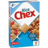Chex Rice Cereal box front showing gluten free breakfast option