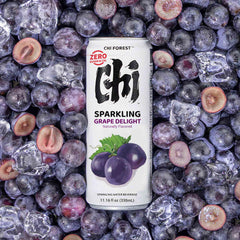 CHI FOREST Grape Delight bottle shows vibrant color and sugar-free refreshment.