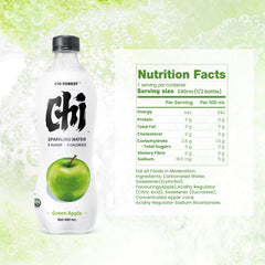 CHI FOREST Green Apple Sparkling Water pack of 15 bottles for everyday hydration