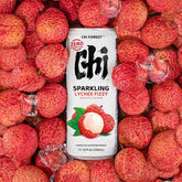 CHI FOREST Lychee Fizzy Water bottle shows a refreshing zero sugar sparkle