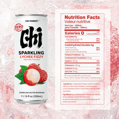 CHI FOREST Lychee Fizzy Water can-pack highlights 24 pack convenience