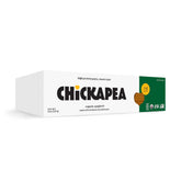 Chickapea spaghetti on a store shelf highlights two-ingredient formula and simple ingredients.