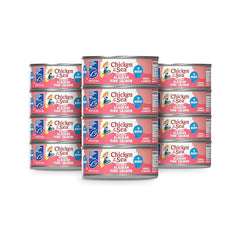 Chicken of the Sea pink salmon in water can, high-protein option for active lifestyles.