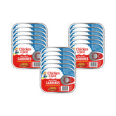 Chicken of the Sea sardines in Louisiana hot sauce can closeup, bold flavor and protein.