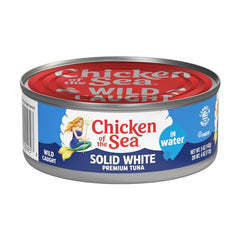 Chicken of the Sea solid albacore tuna in water ready for salads