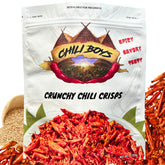 Chili Boys Spicy Crunchy Chili Crisps pack shot, ready-to-eat spicy snack in a resealable bag.