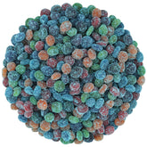 CHILI SOUR Extra Sour Gushers blue raspberry close-up, bold tangy flavor for snacks.