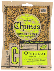 Chimes Original Ginger Chews 5oz pack for on-the-go snacking.
