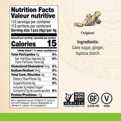 Chimes Original Ginger Chews individually wrapped candies, convenient travel snack