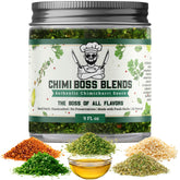 Chimi Boss Chimichurri Original bottle pouring for bold flavor