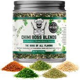 Chimi Boss Blends Chimichurri Original bottle front shows bold herb flavor for grilling.