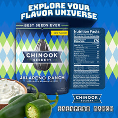 Chinook Seedery jalapeno ranch flavor seeds bag delivers bold taste for on-the-go snacking