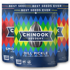 Chinook Seedery lawnmower variety pack display, ideal for outdoor snacking and game-day packs.