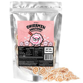 Chiramen narutomaki pink swirl enhances ramen presentation with vibrant color.